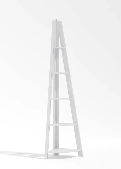LPD Furniture Tiva Corner Ladder Shelving White (1754x386x386mm) - No Size Image 2