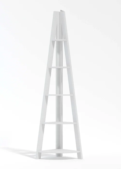 LPD Furniture Tiva Corner Ladder Shelving White (1754x386x386mm) - No Size Image 1