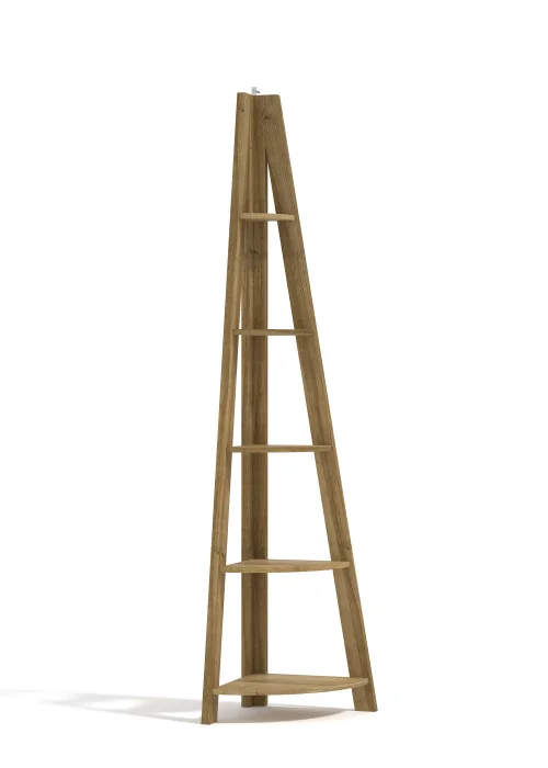 LPD Furniture Tiva Corner Ladder Shelving Oak (1754x386x386mm) - One Size Image 2