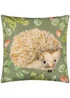 Evans Lichfield Grove Hedgehog Outdoor Filled Cushion (43cm x 43cm x 8cm) - One Size Image 1