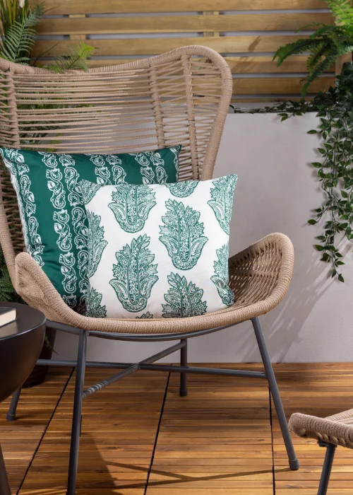 Paoletti Kalindi Paisley Outdoor Filled Cushion (43cm x 43cm x 8cm) - One Size Image 4