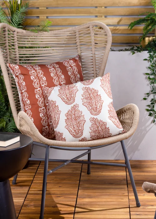 Paoletti Kalindi Stripe Outdoor Filled Cushion (55cm x 55cm x 8cm) - One Size Image 4