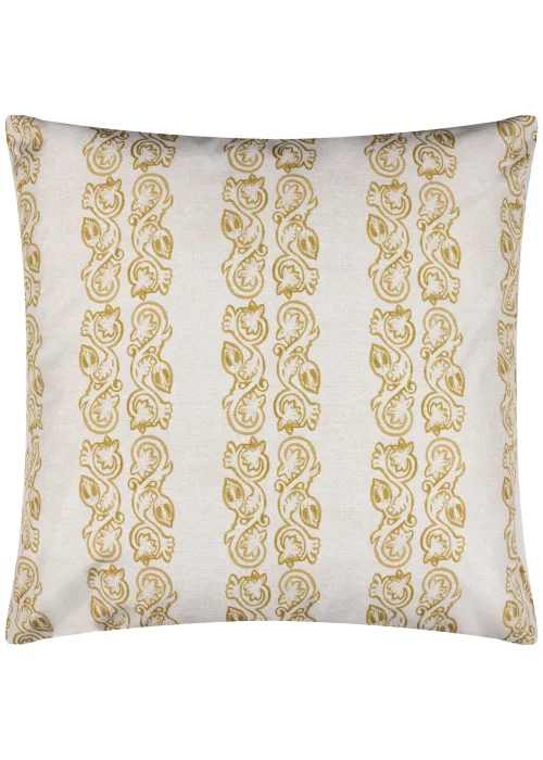 Paoletti Kalindi Stripe Outdoor Filled Cushion (55cm x 55cm x 8cm) Saffron - One Size Image 2