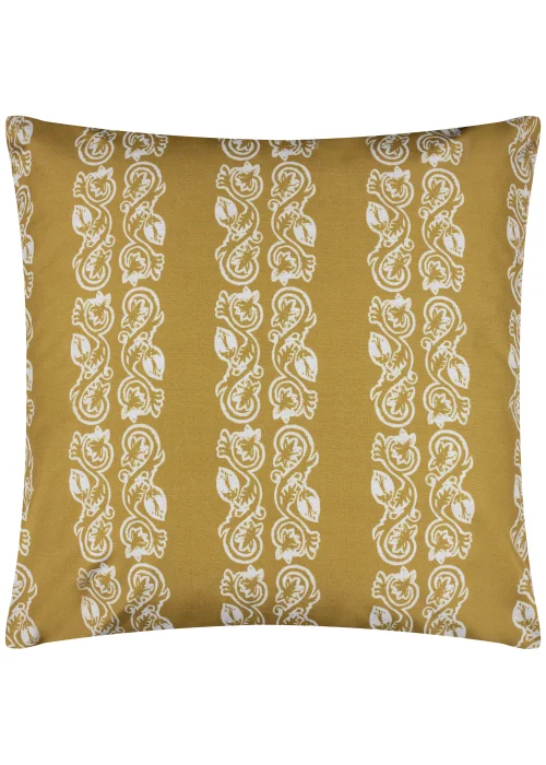 Paoletti Kalindi Stripe Outdoor Filled Cushion (55cm x 55cm x 8cm) Saffron - One Size Image 1