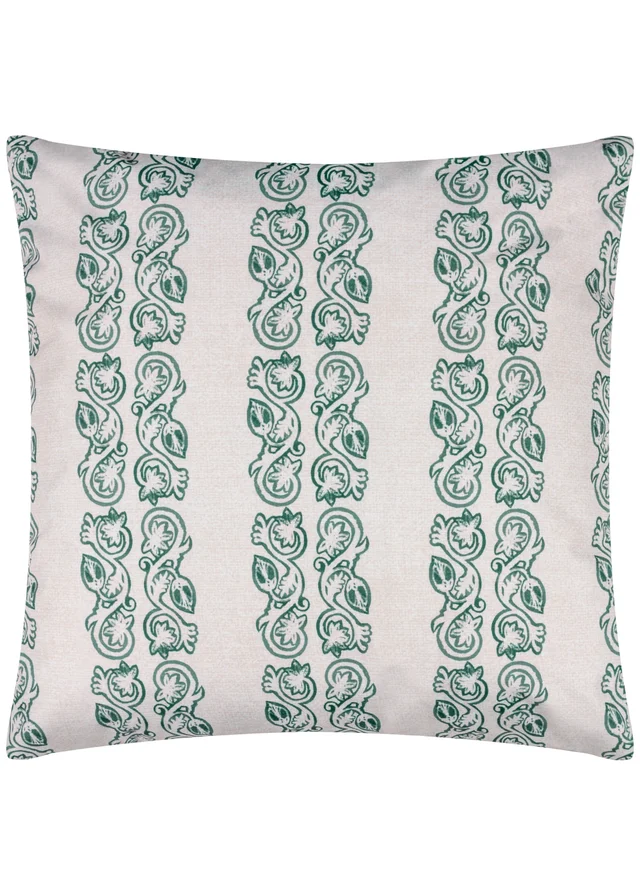 Paoletti Kalindi Stripe Outdoor Filled Cushion (55cm x 55cm x 8cm) Teal
