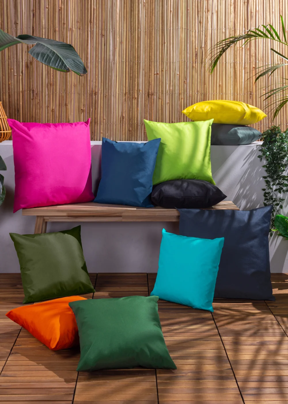 furn. Plain Reversible Outdoor Filled Cushion Twin Pack (43cm x 43cm x 8cm) - One Size Image 3