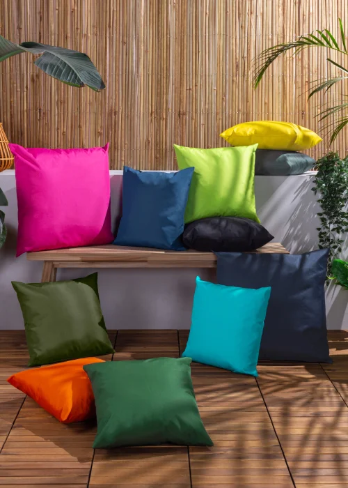 furn. Plain Reversible Outdoor Filled Cushion Twin Pack (43cm x 43cm x 8cm) - One Size Image 3