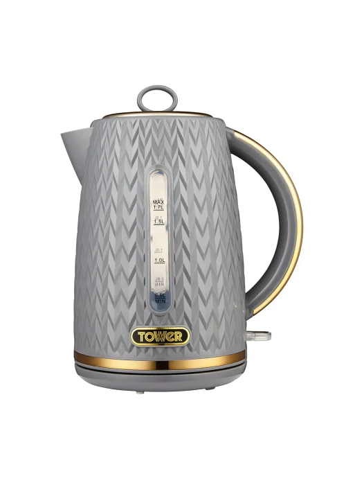 Tower Empire 3KW 1.7L Kettle Grey with Brass Accents - No Size Image 1