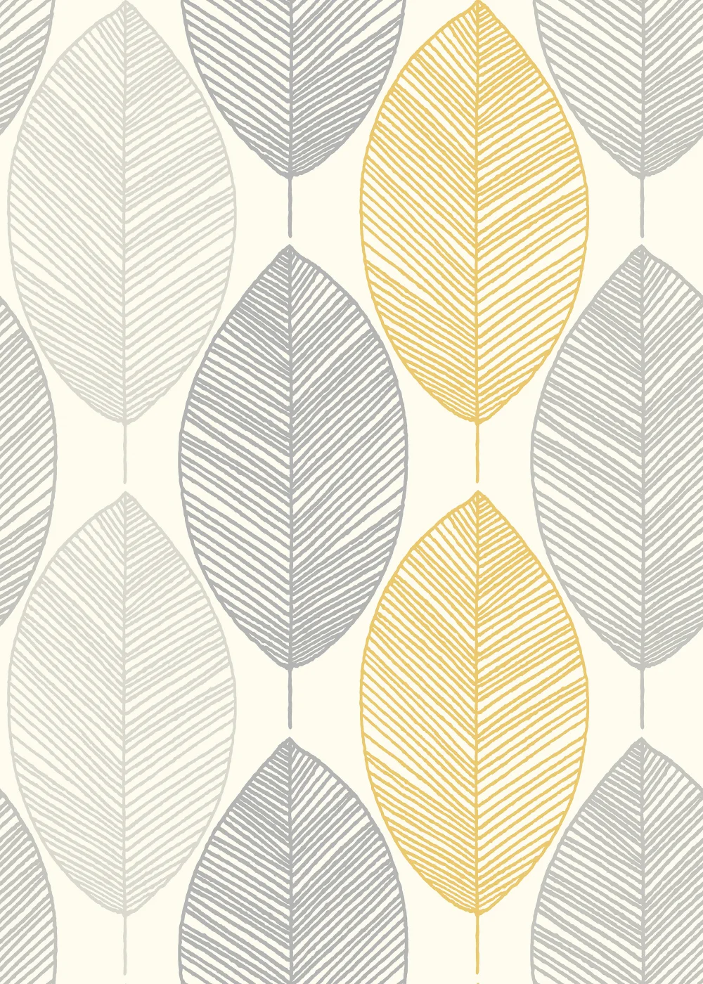 Arthouse Scandi Leaf Wallpaper - One Size Image 1