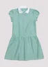 Girls Green Knitted Collar Gingham School Dress (3-14yrs) - Age 3 Years Image 1