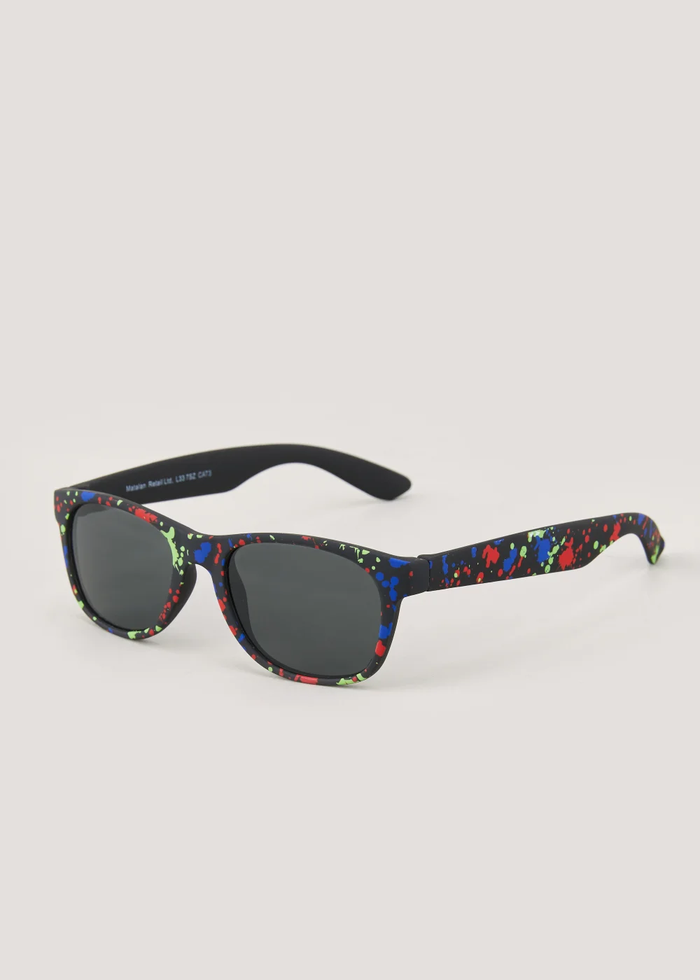Black Splatter Print Sunglasses - One Size Image 1