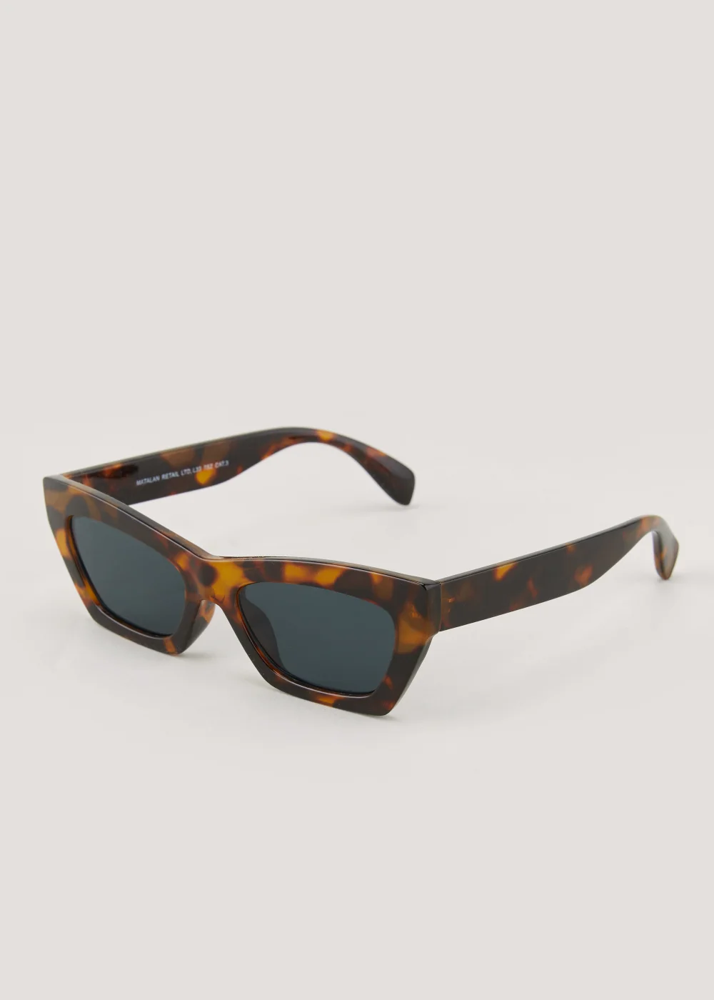 Brown Tortoise Shell Angular Sunglasses - One Size Image 1