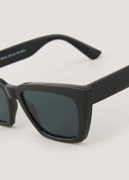 Black Angular Sunglasses - One Size Image 2