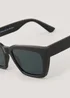 Black Angular Sunglasses - One Size Image 2