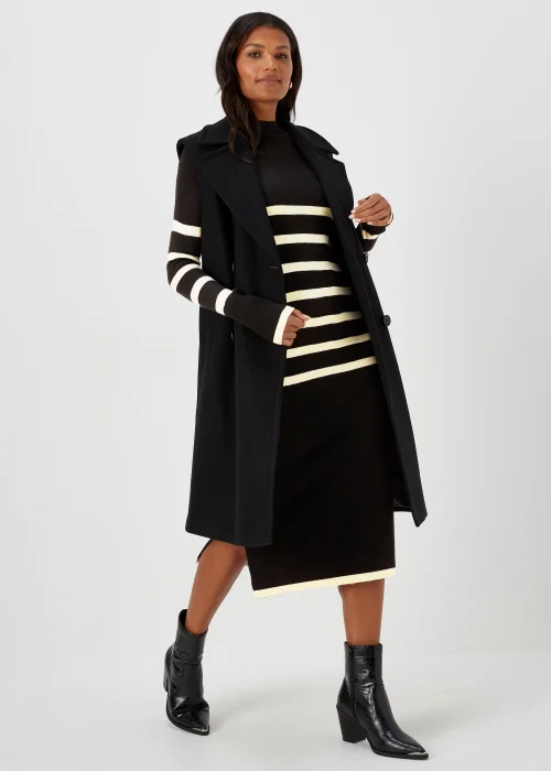 Black & Cream Stripe Super Soft Turtle Neck Dress - Size 8 Image 4