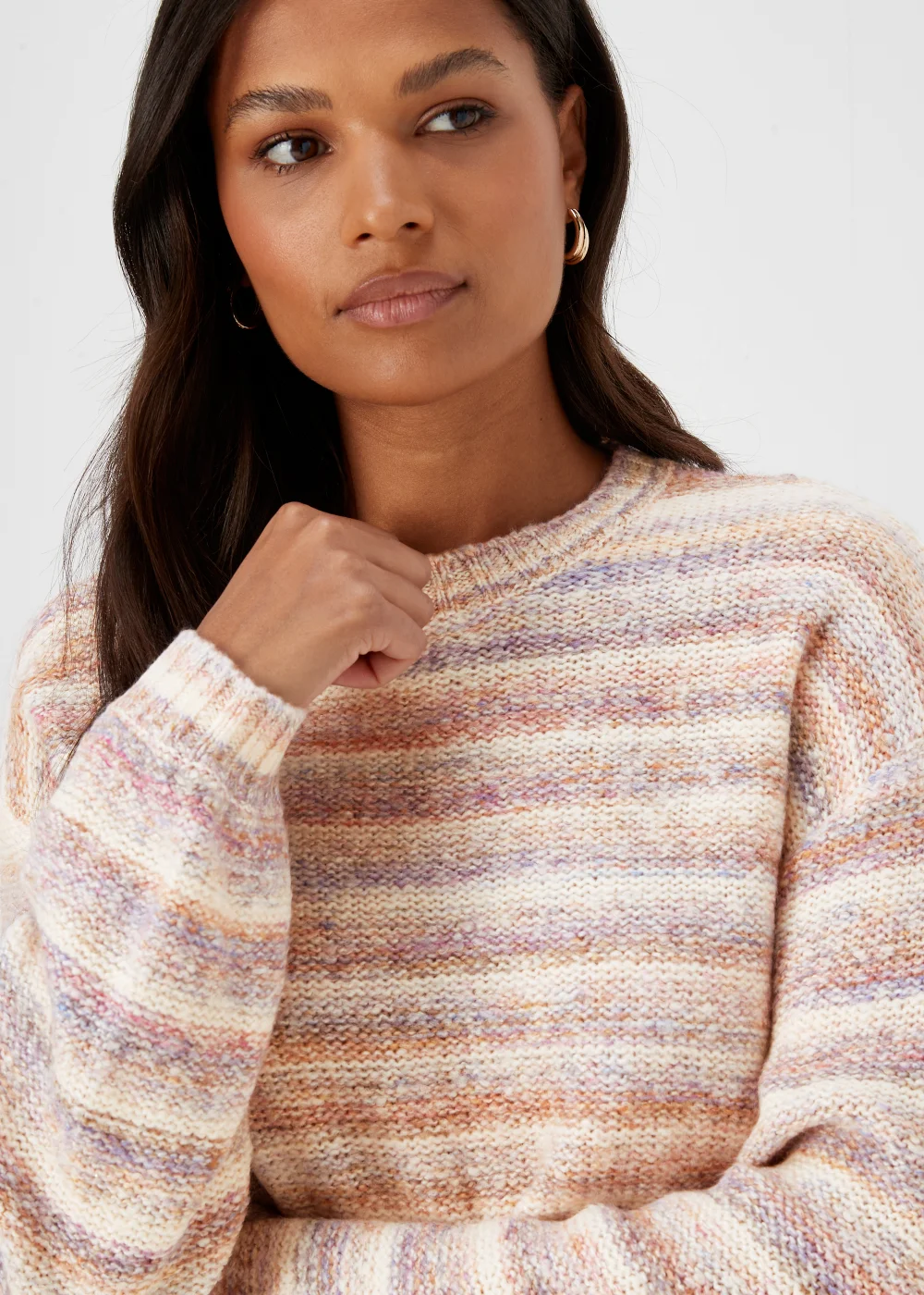 Multicoloured Stripe Yarn Jumper - XS Image 3