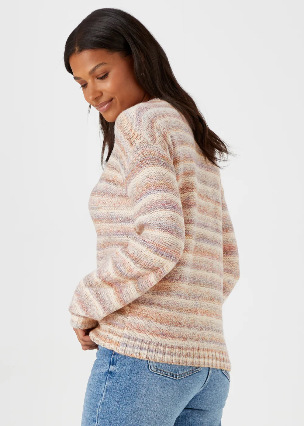 Multicoloured Stripe Yarn Jumper - XS Image 2