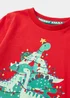 Boys Red Christmas Dinosaur Long Sleeve T-Shirt (9mths-6yrs) - 9-12 months Image 2