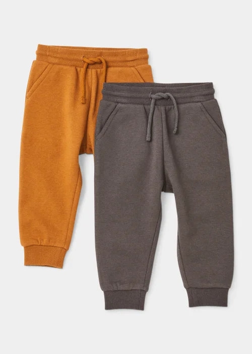 Boys 2 Pack Black & Tan Joggers (9mths-6yrs) - Age 9 - 12 Months Image 1