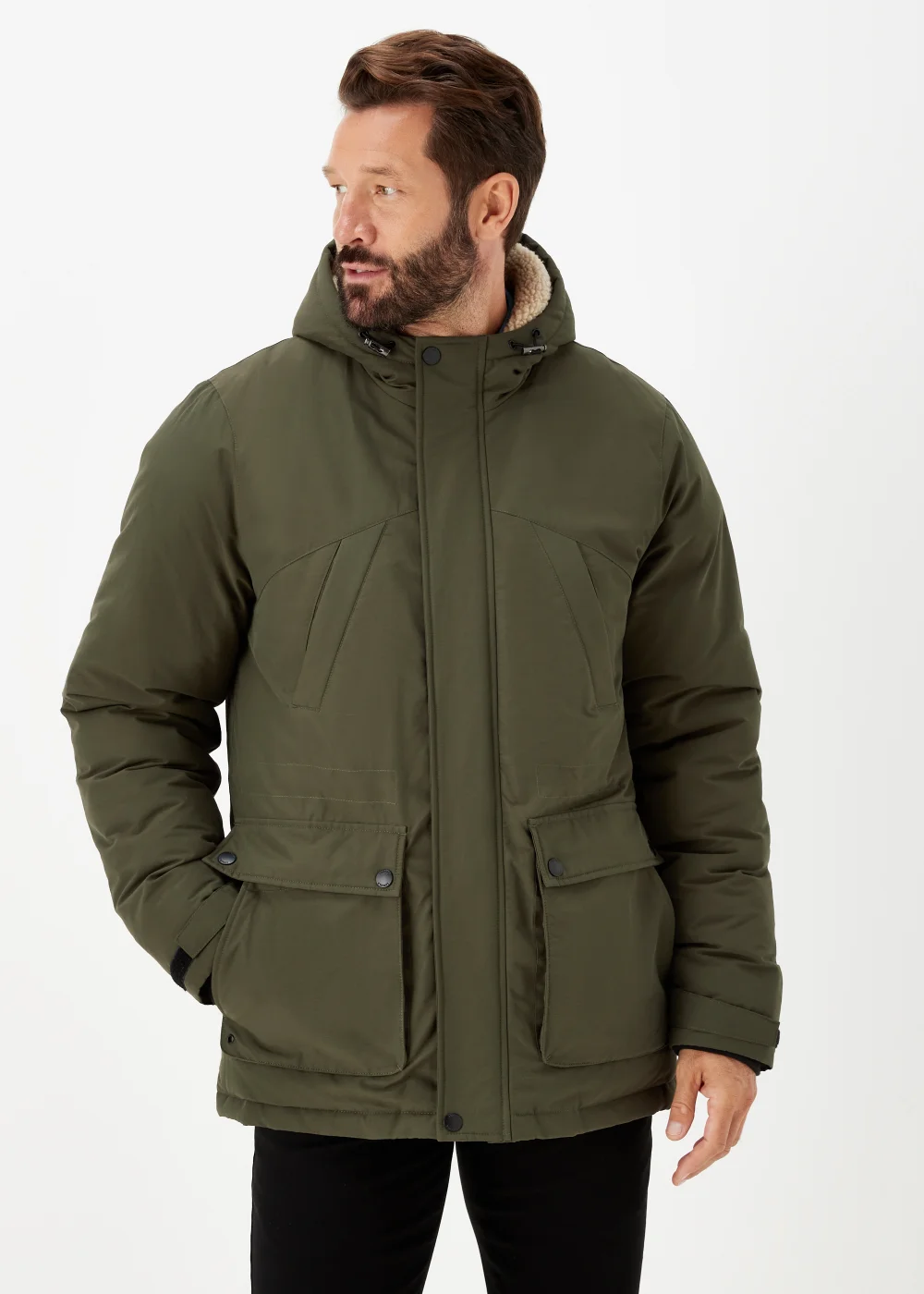 Lincoln Khaki Parka Coat - S Image 1