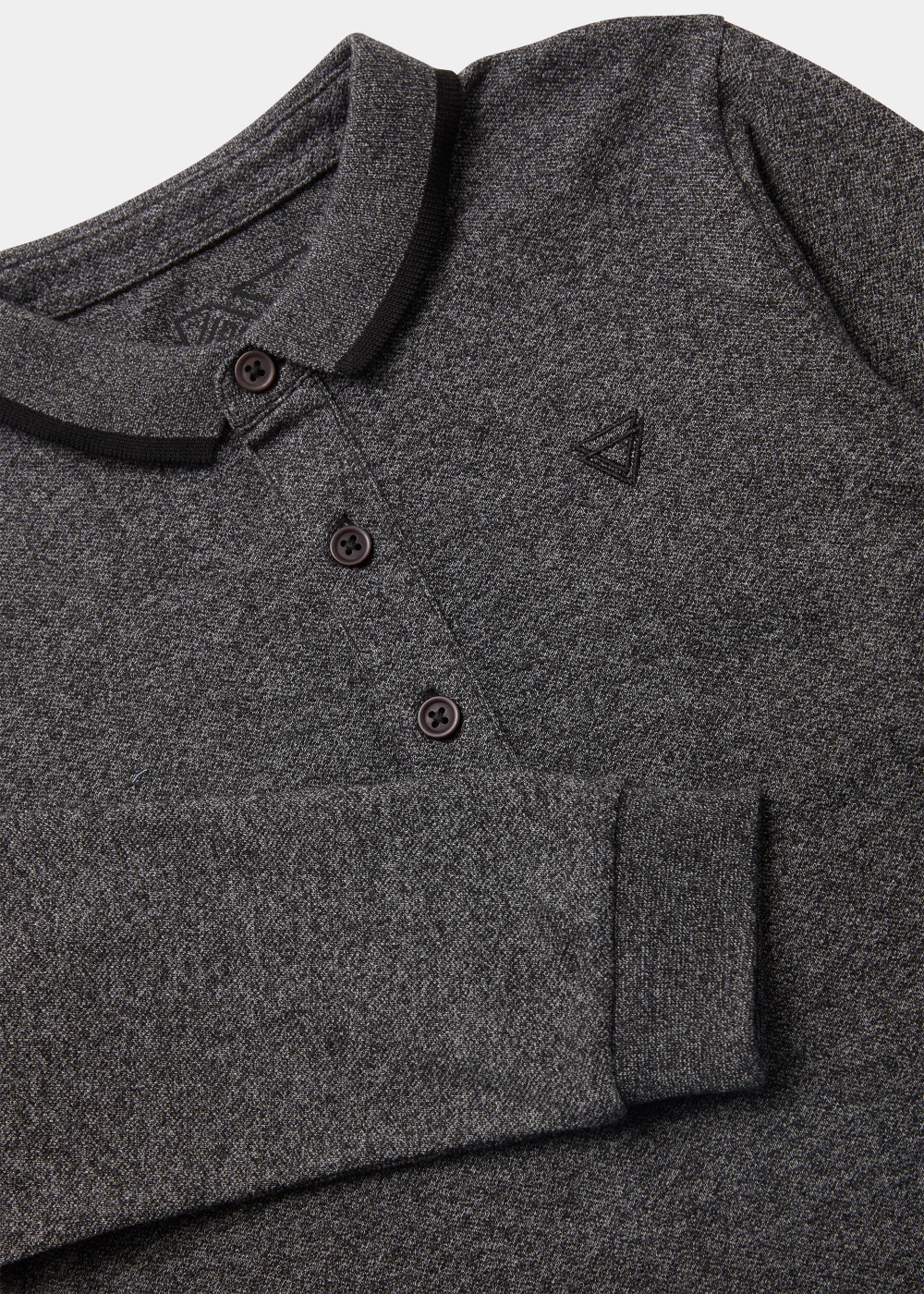 Boys Black Grindle Long Sleeve Polo Shirt (4-13yrs) - Age 4 Years Image 2