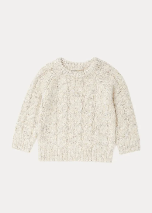 Boys Cream Cable Knit Jumper (9mths-6yrs) - 9-12 months Image 1