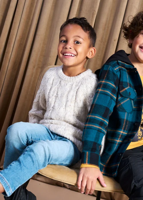 Boys Cream Cable Knit Jumper (9mths-6yrs) - 9-12 months Image 3