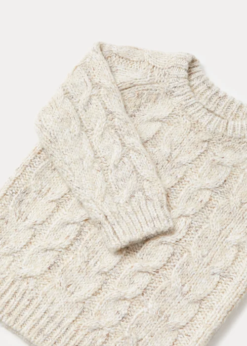 Boys Cream Cable Knit Jumper (9mths-6yrs) - 9-12 months Image 2