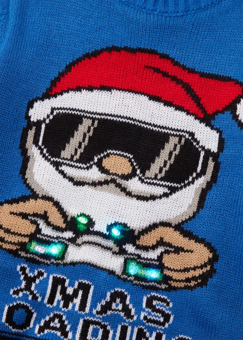 Boys Blue Christmas Light Up Gamer Knitted Jumper (4-13yrs) - 4 Yrs Image 2