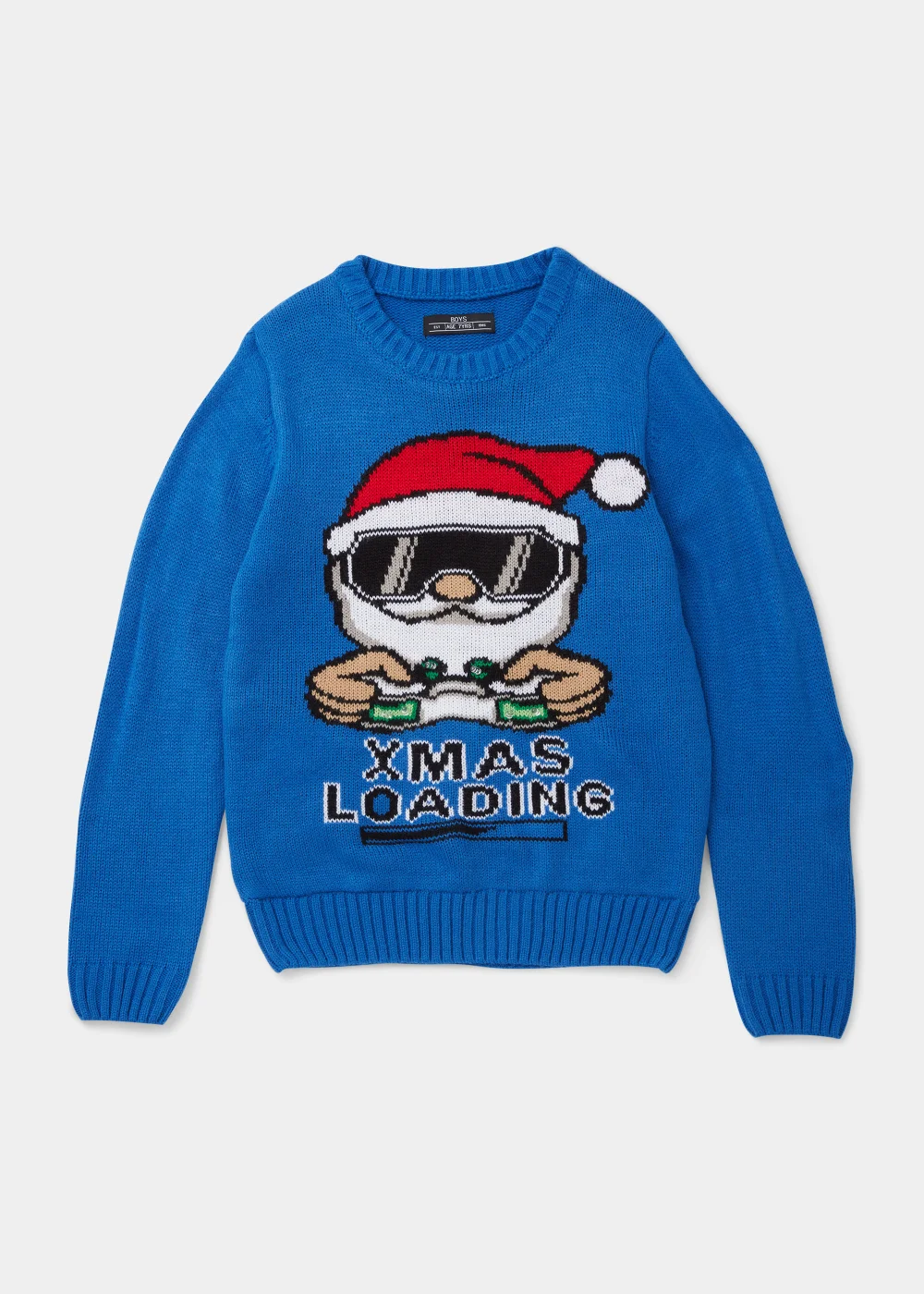 Boys Blue Christmas Light Up Gamer Knitted Jumper (4-13yrs) - 4 Yrs Image 1