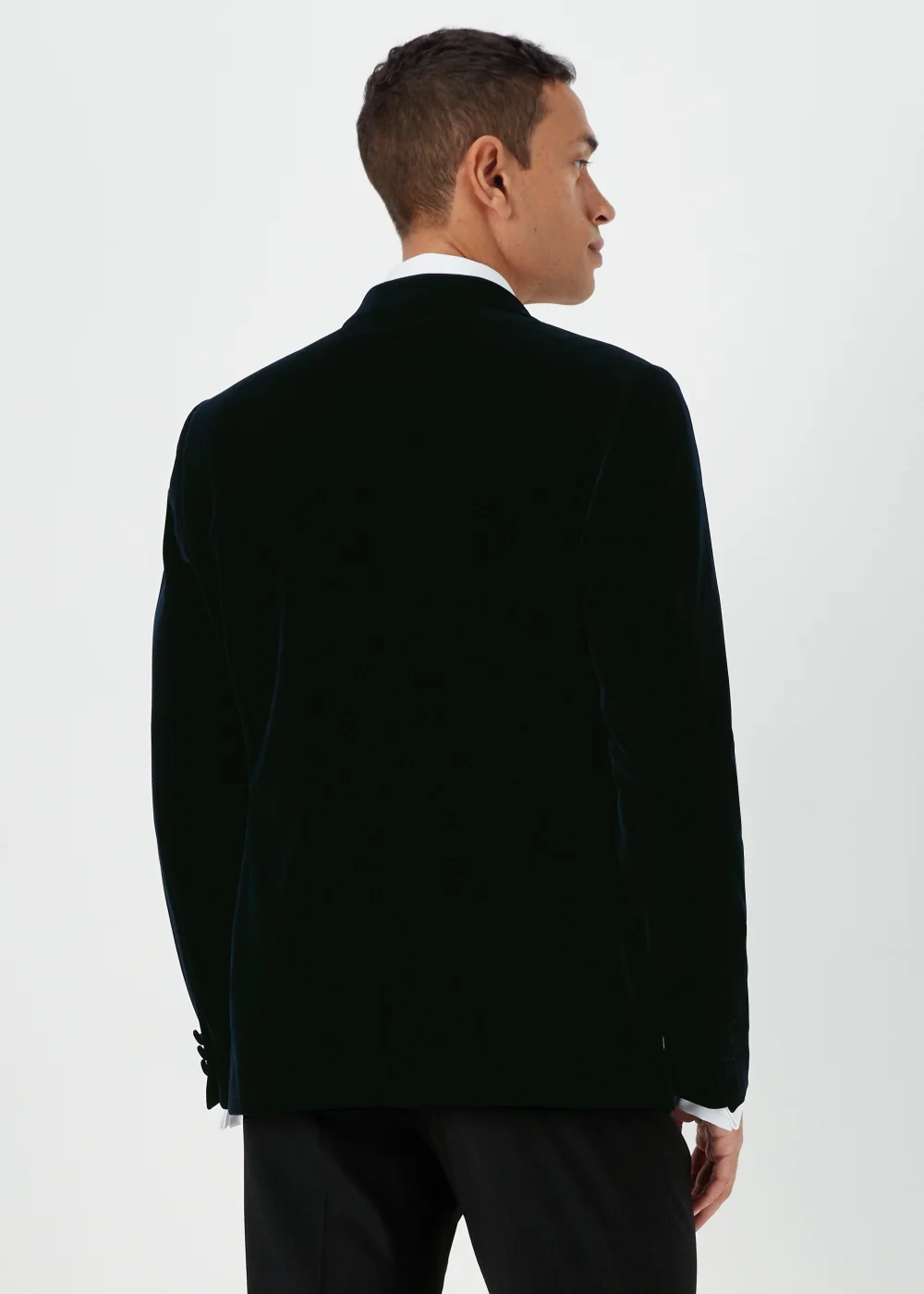 Taylor & Wright Navy Velvet Blazer - 38 Chest Regular Image 2