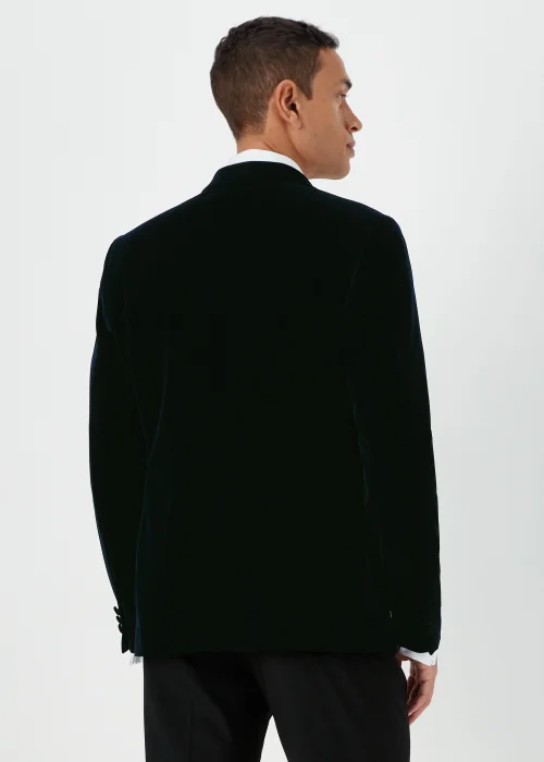 Taylor & Wright Navy Velvet Blazer - 38 Chest Regular Image 2