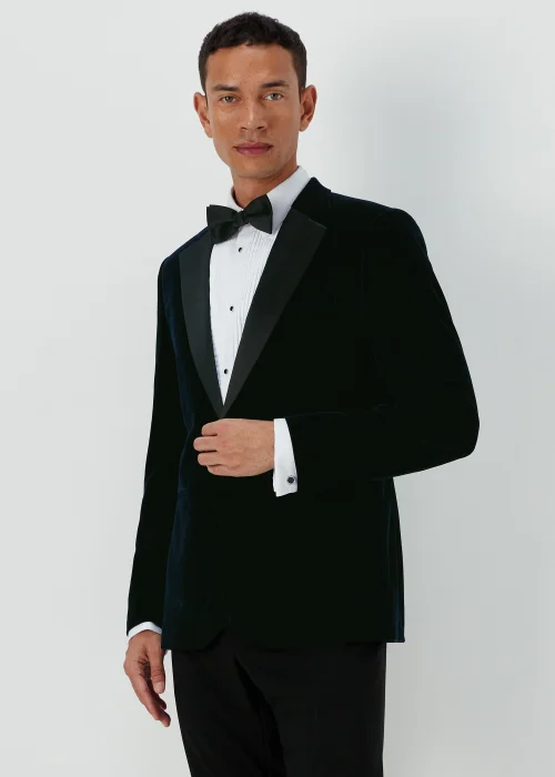 Taylor & Wright Navy Velvet Blazer - 38 Chest Regular Image 1
