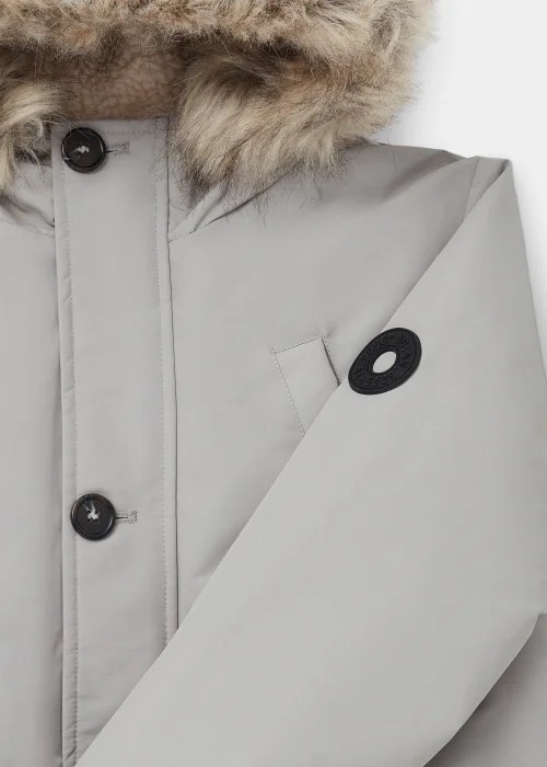 Boys Stone Faux Fur Showerproof Parka Coat (4-12yrs) - Age 4 Years Image 2