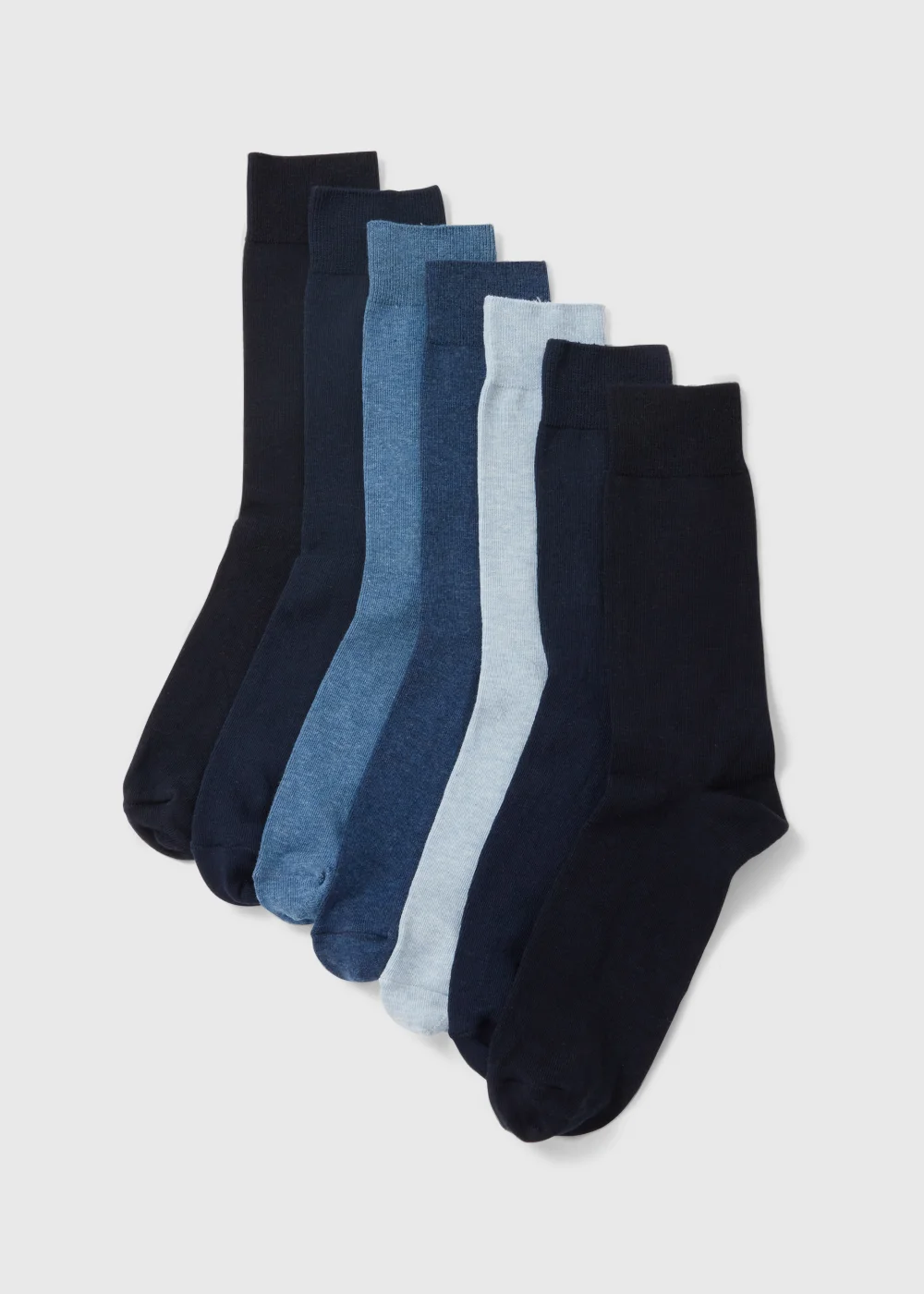 7 Pack Blue Socks - Size 12-14 Image 1