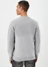 Grey Ribbed Texture Crew Neck Jumper - S Image 2