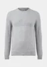 Grey Ribbed Texture Crew Neck Jumper - S Image 5