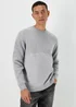 Grey Ribbed Texture Crew Neck Jumper - S Image 1