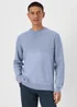 Blue Ribbed Texture Crew Neck Jumper - Small Image 1