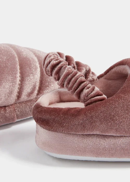 Girls Pink Padded Mule Slippers (Younger 4-12) - Size 4 Infants Image 2