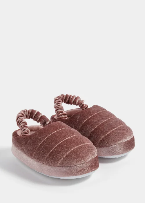 Girls Pink Padded Mule Slippers (Younger 4-12) - Size 4 Infants Image 1