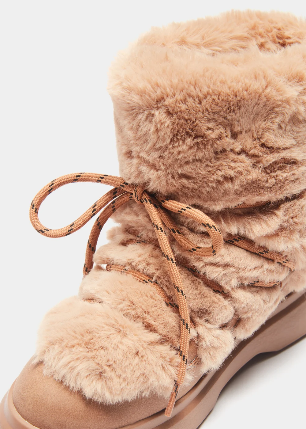 Girls Tan Faux Fur Hiker Boots (Younger 10-Older 6) - Size 1 Image 2