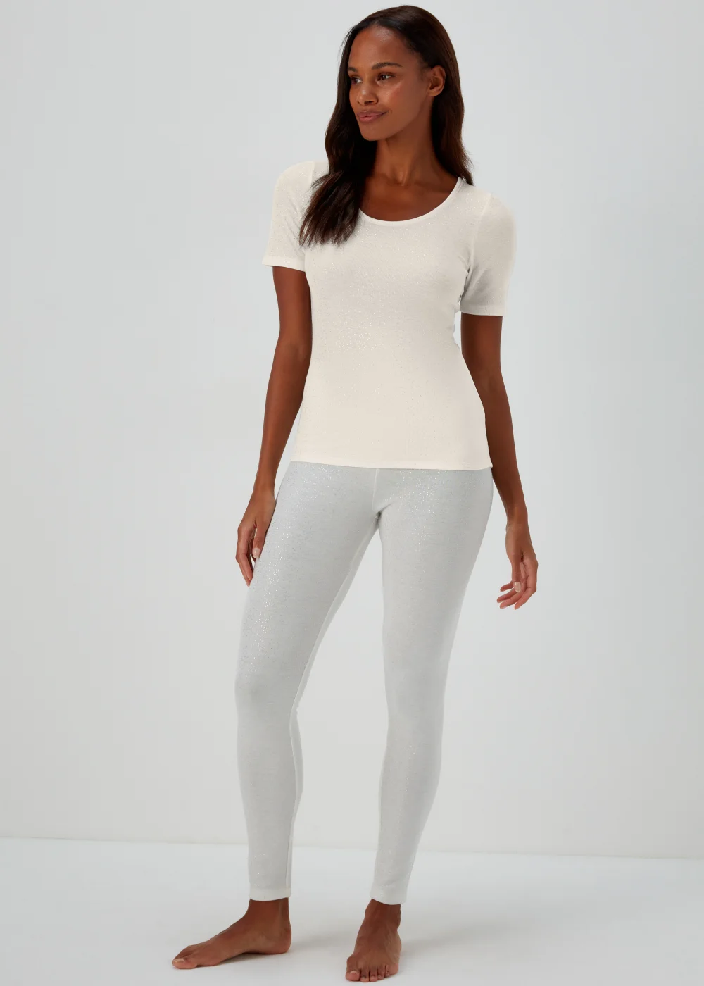 Cream Thermal Top - Size 8-10 Image 3