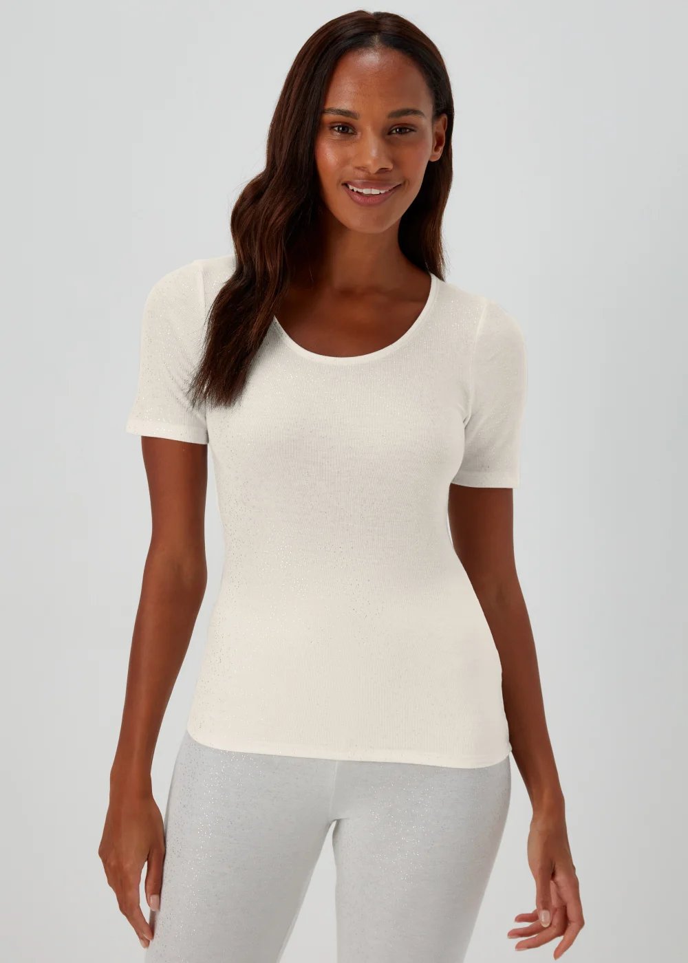 Cream Thermal Top - Size 8-10 Image 1