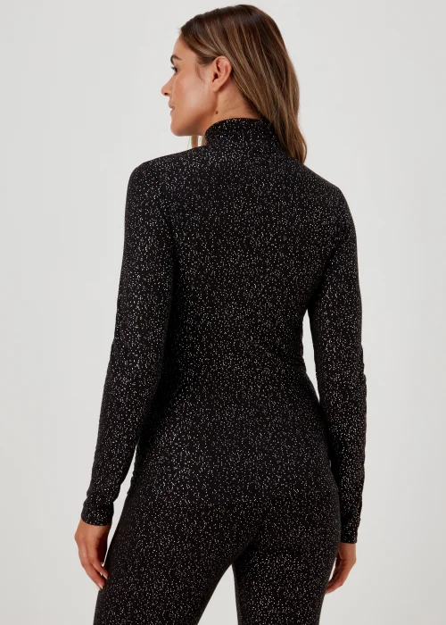 Black Thermal Polo Neck Top - Size 8-10 Image 2