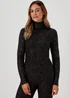 Black Thermal Polo Neck Top - Size 8-10 Image 1