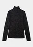 Black Thermal Polo Neck Top - Size 8-10 Image 4