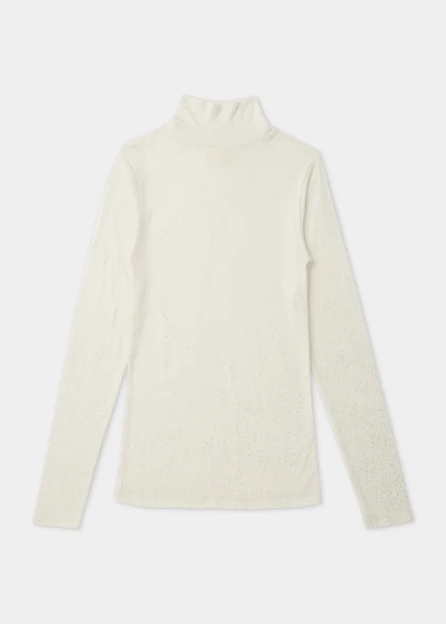 Cream Thermal Polo Neck Top - Size 8-10 Image 4
