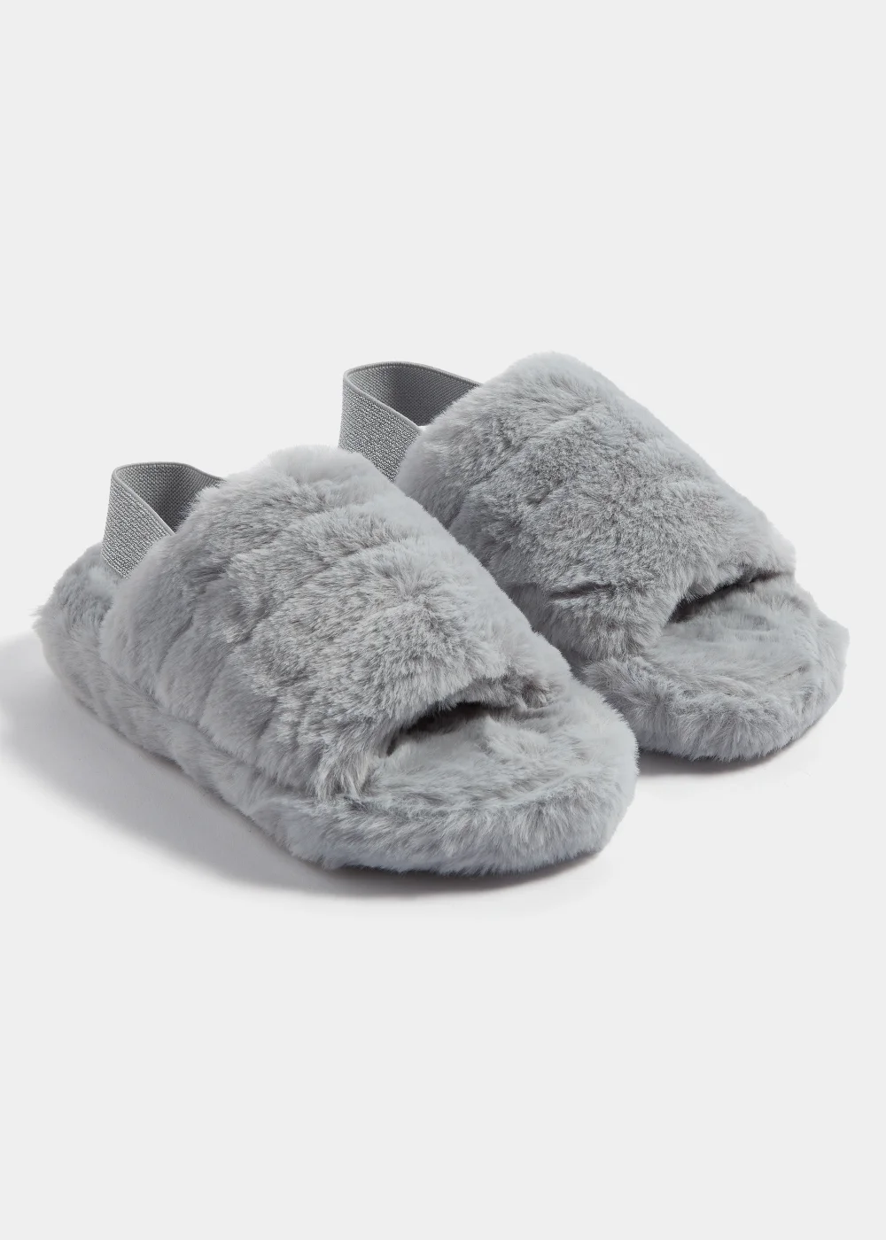 Girls Grey Single Strap Slippers (Younger 10-Older 5) - Size 3 Image 1