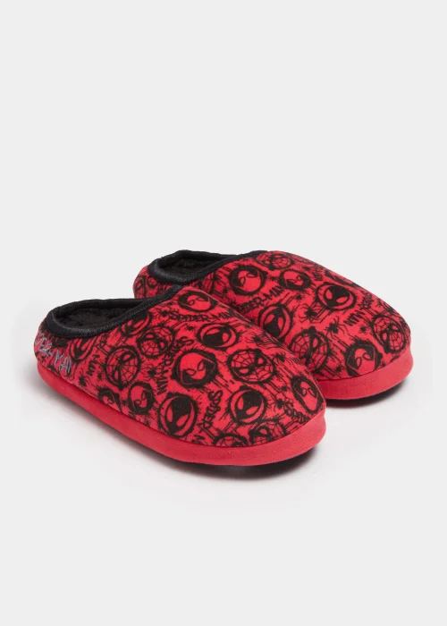 Kids Black & Red Spider-Man Print Mule Slippers (Younger 10-Older 2) - Size 1 Image 1